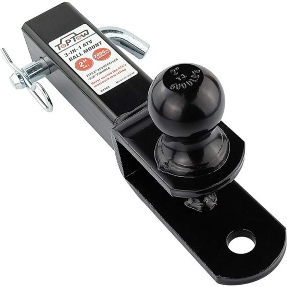UTV Trailer Hitch Towing Ball Mounts,2-Inch Ball,Clevis Pin,Fits 2-Inch Receiver